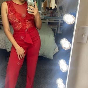 Valentine medium red jumpsuit new without tags